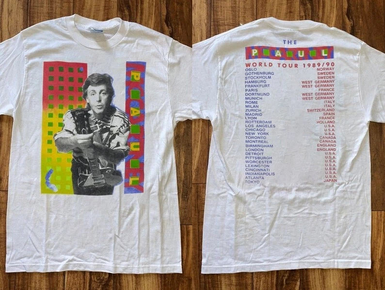 Paul Mccartney World Tour 1989-90 T-Shirt, Paul Mccartney T-Shirt, 90s Paul Mcca