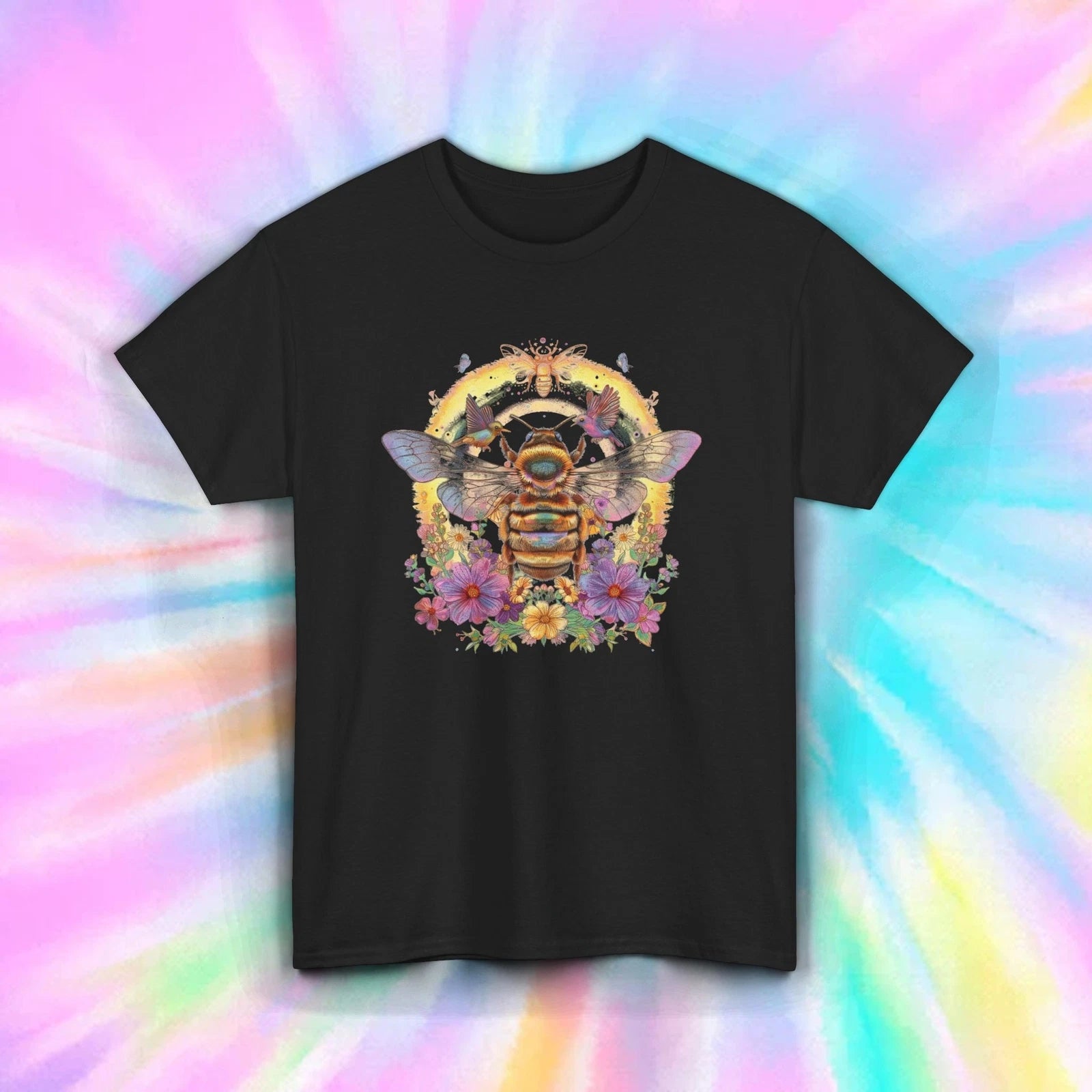 Bee Mandala Sunflower Butterfly Boho Garden Nature Shirt S-5XL