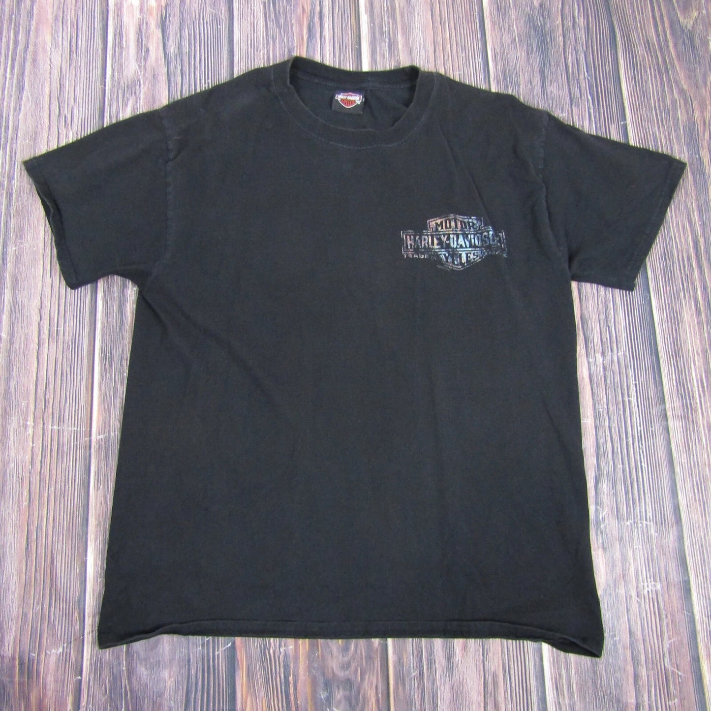 Harley Davidson 2017 T Shirt Mens Large Denver Avalance Bike Night Y2K Grunge