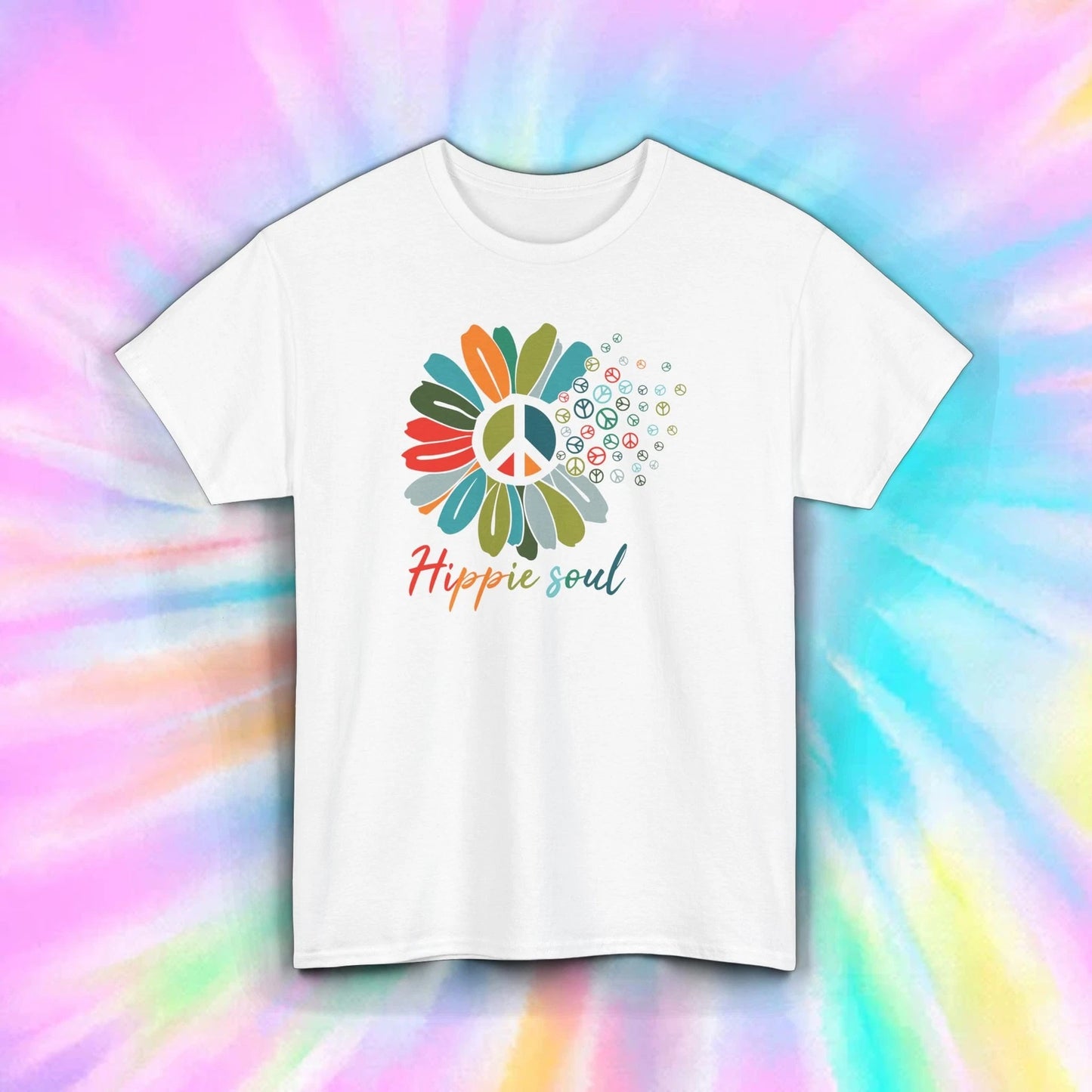 Hippie Soul Peace Daisy Retro 70s Boho Gift T-Shirt S-5XL