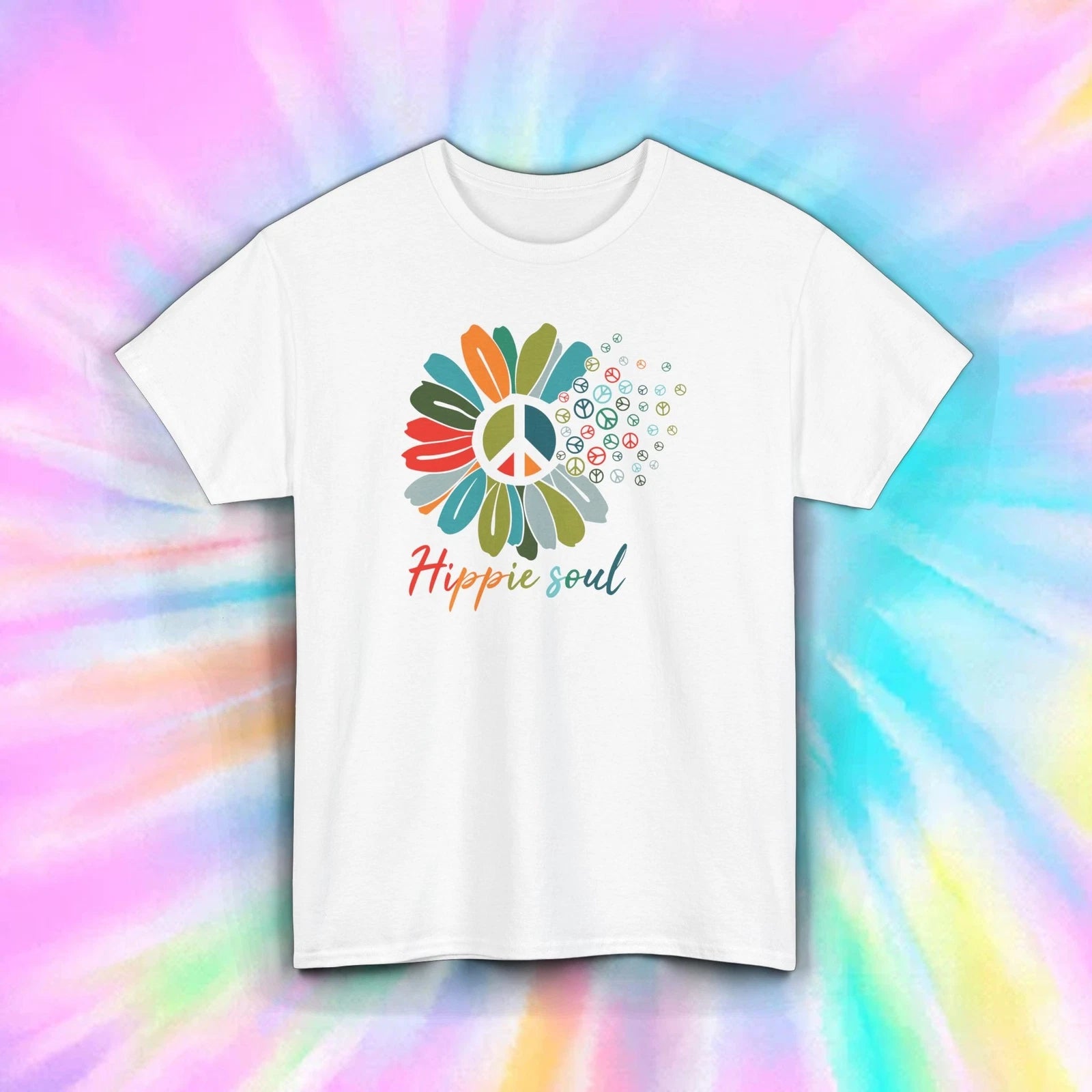Hippie Soul Peace Daisy Retro 70s Boho Gift T-Shirt S-5XL