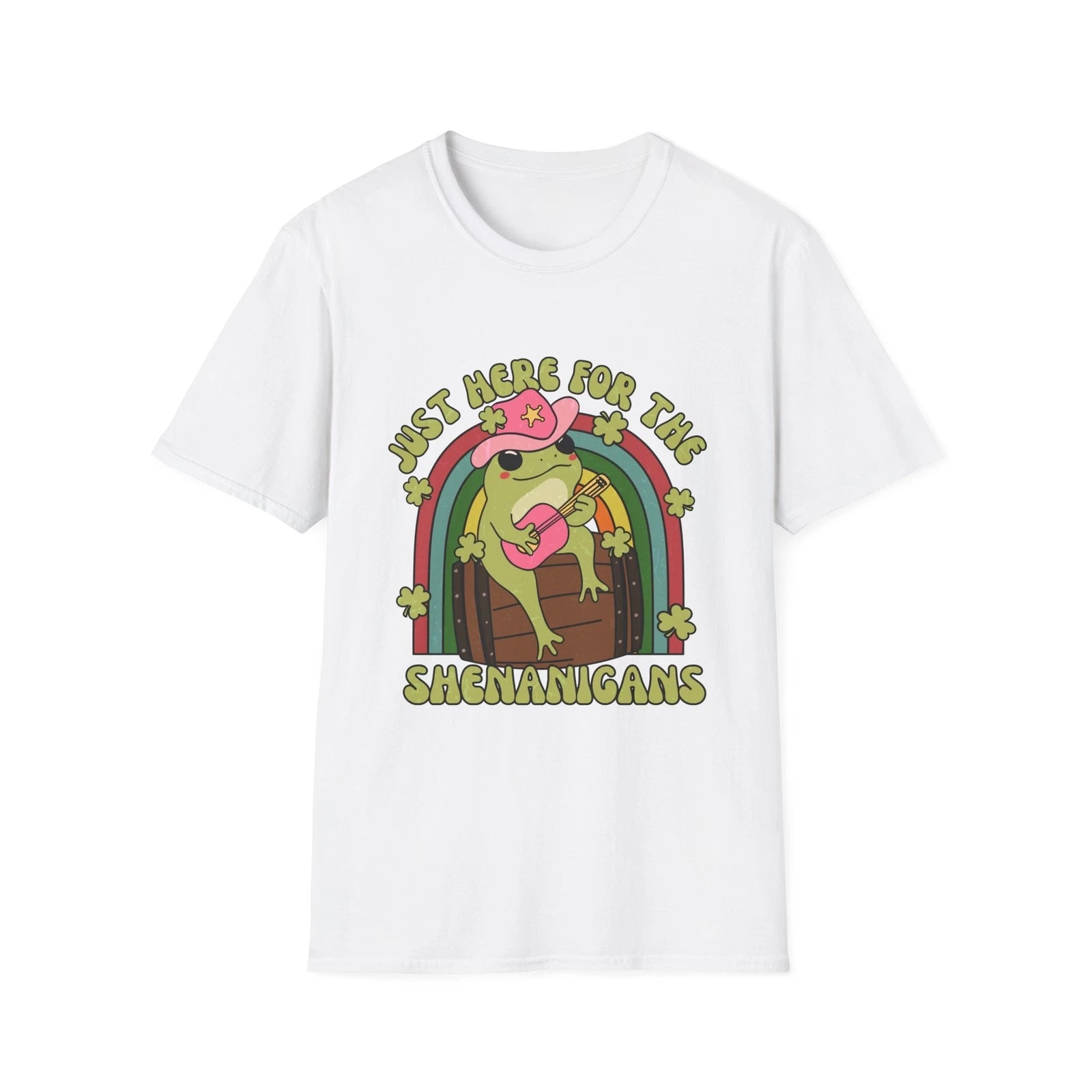 Funny Boho Hippie Frog Unisex Softstyle T-Shirt