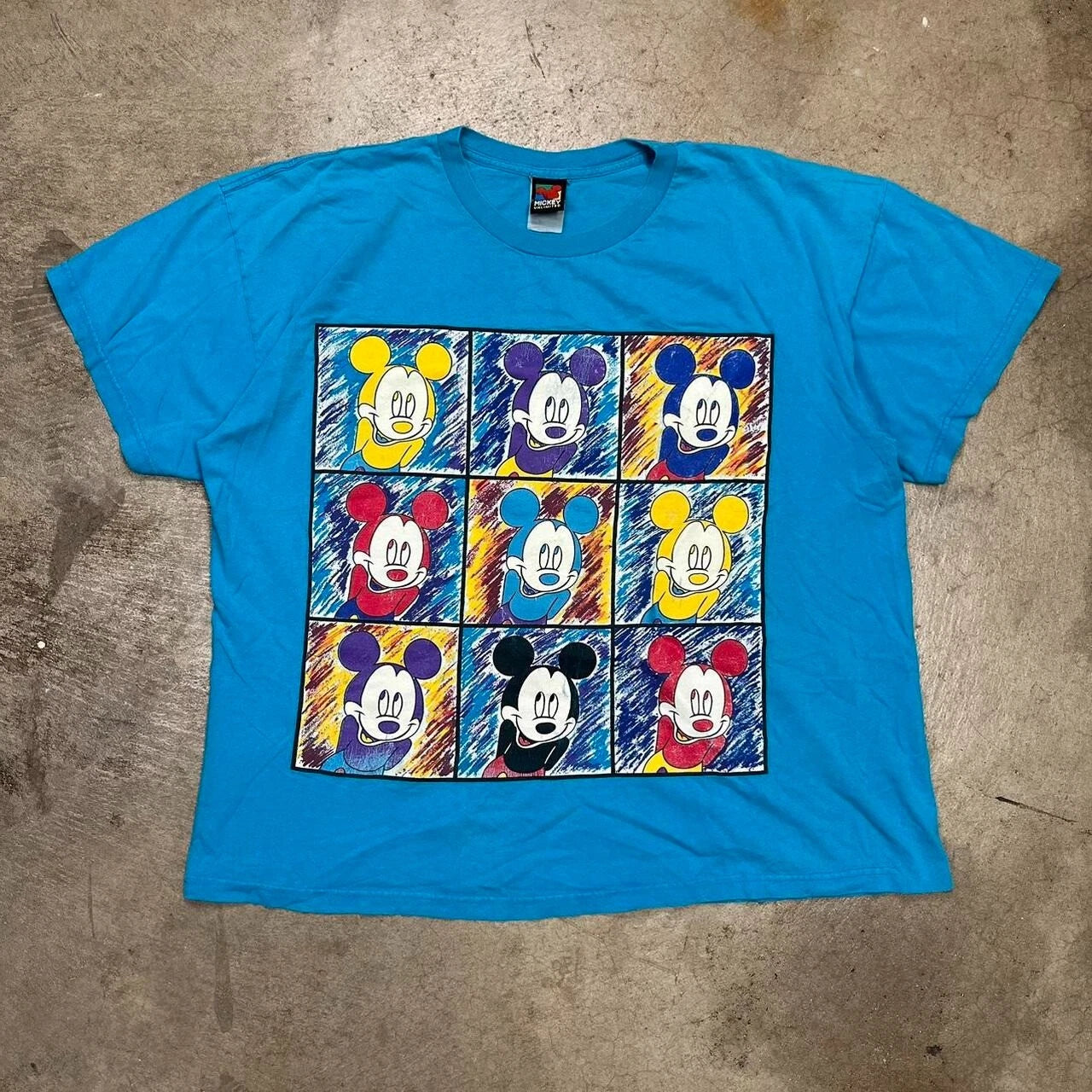 Mickey Unlimited t-shirt pop art mickey mouse graphic t shirt blue warhol XL