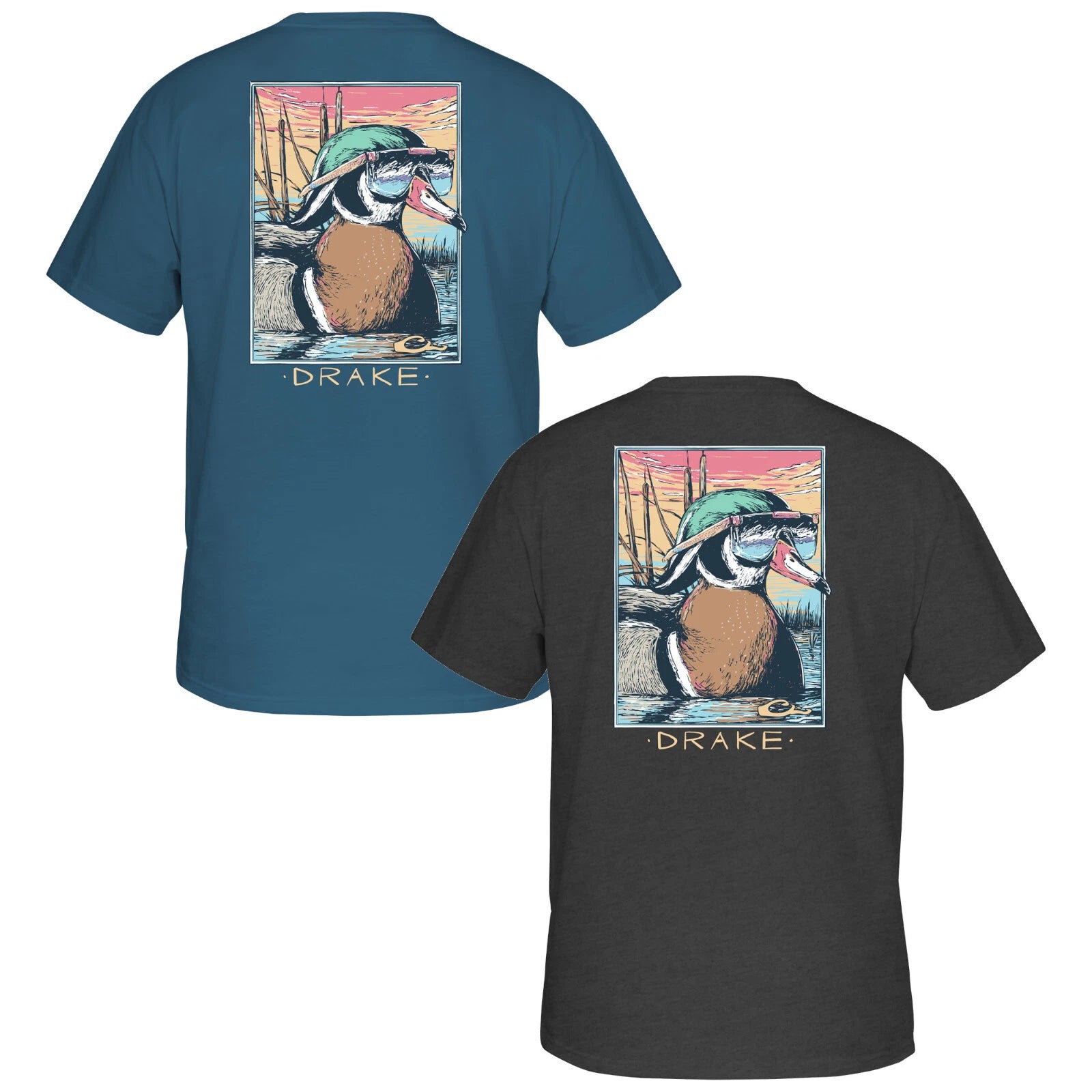 Drake Waterfowl Pop Art Wood Duck Sunglasses Sleeve T-Shirt