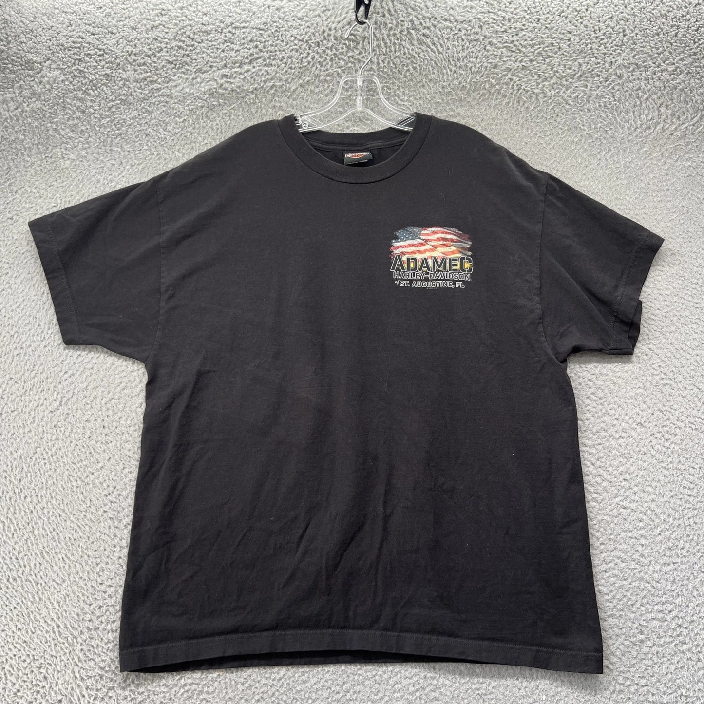 Harley-Davidson Shirt Mens X-Large Black St Augustine Motorcycle Tee Grunge Y2K