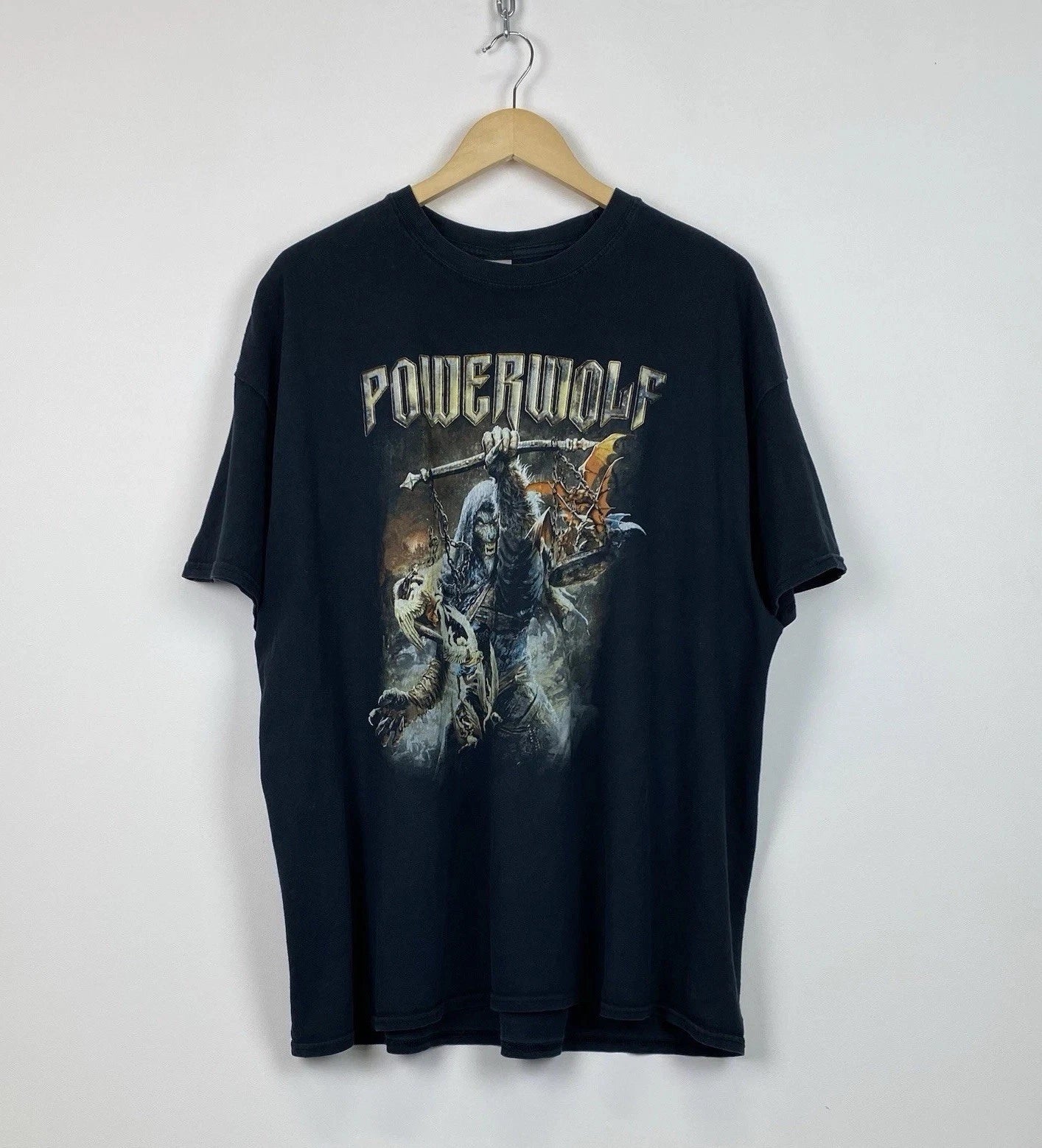 Powerwolf Rock Band T-Shirt Size XXL Top Short Sleeve Y2K Black Metal Tour Logo