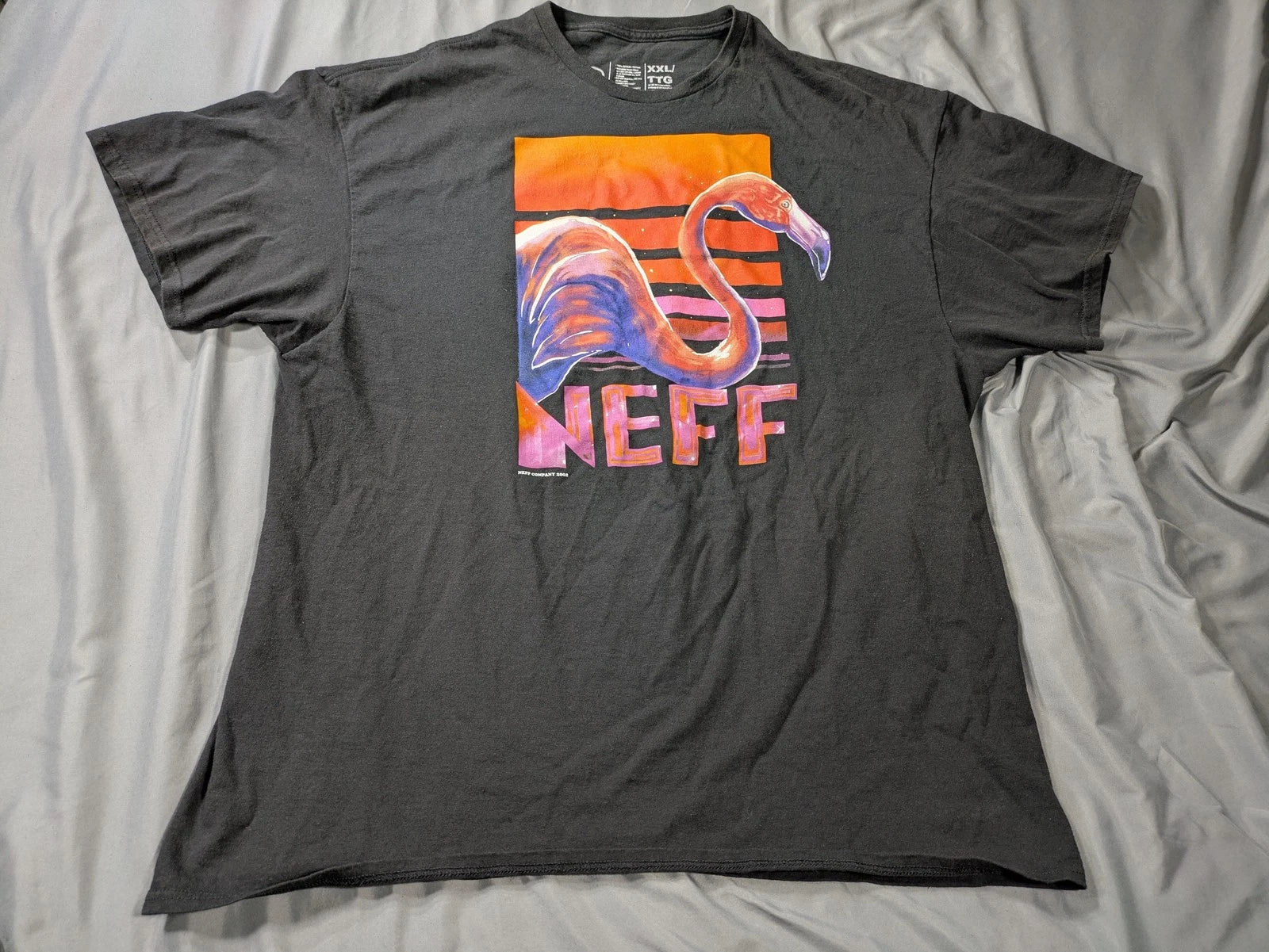 Vintage Neff Shirt Mens 2XL Black Pink Flamingo 2002 Y2K Streetwear Skater