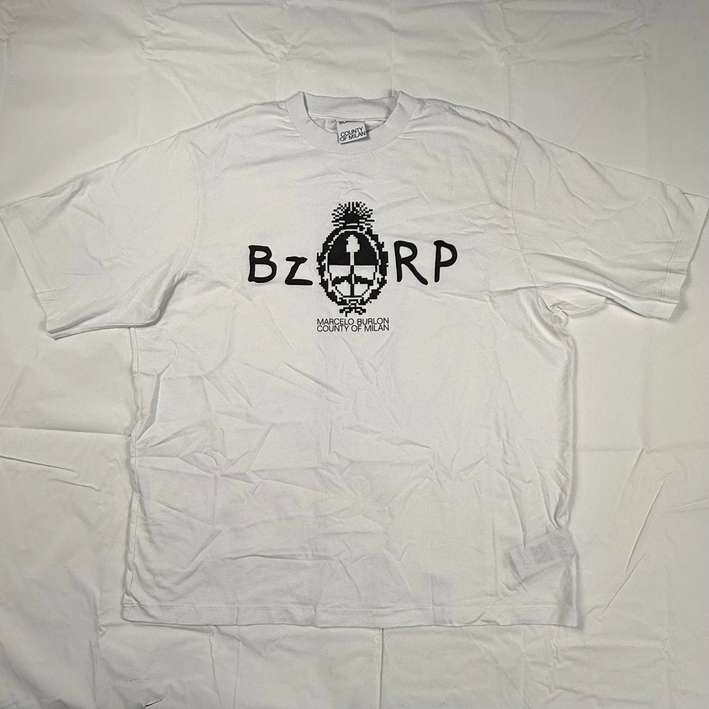Marcelo Burlon County of Milan BZRP Pixel Graphic White T-Shirt CMAA054G23JER002