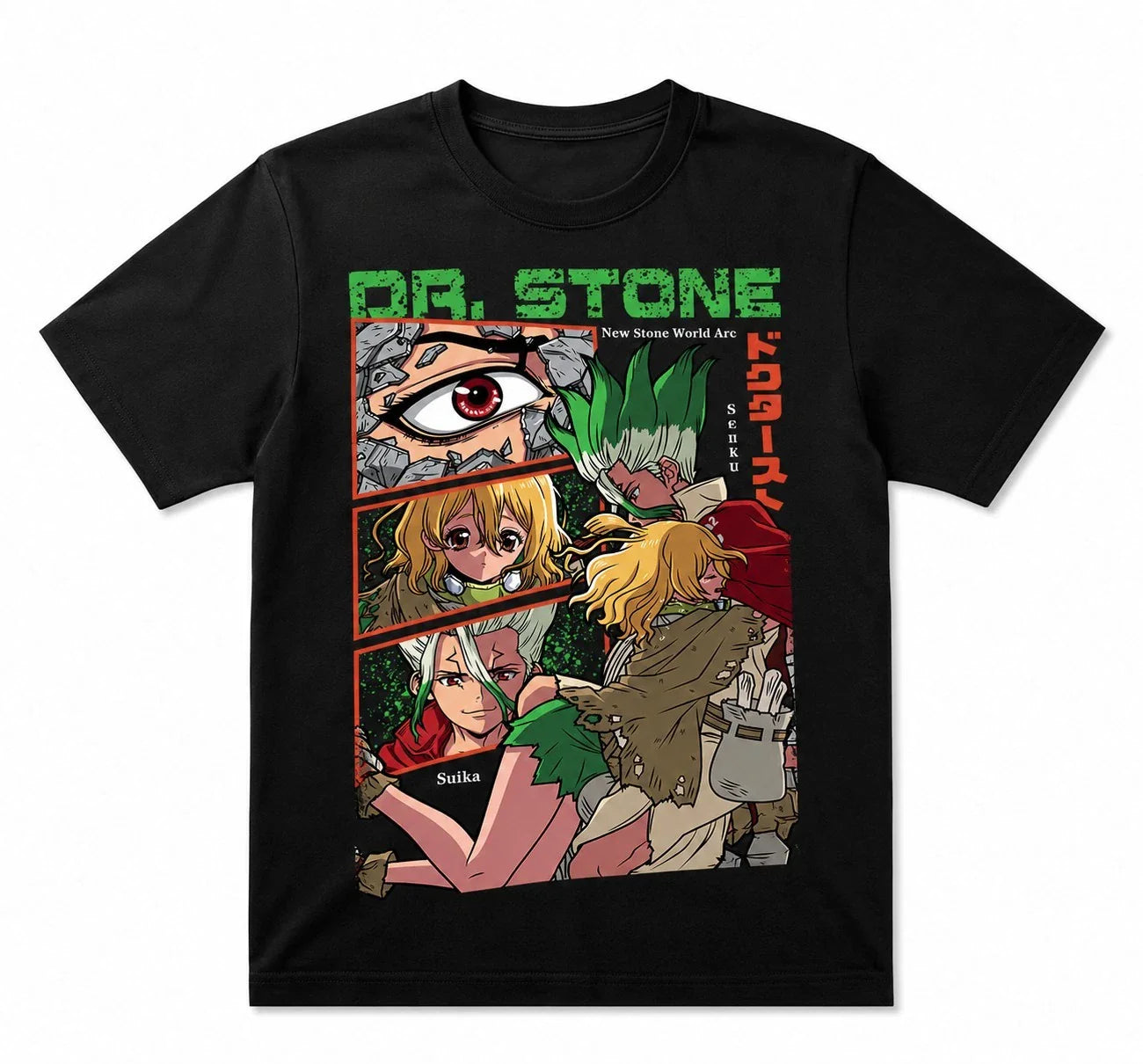 Dr Stone Anime T-Shirt Senku Ishigami Manga Graphic Tee New Stone World Arc