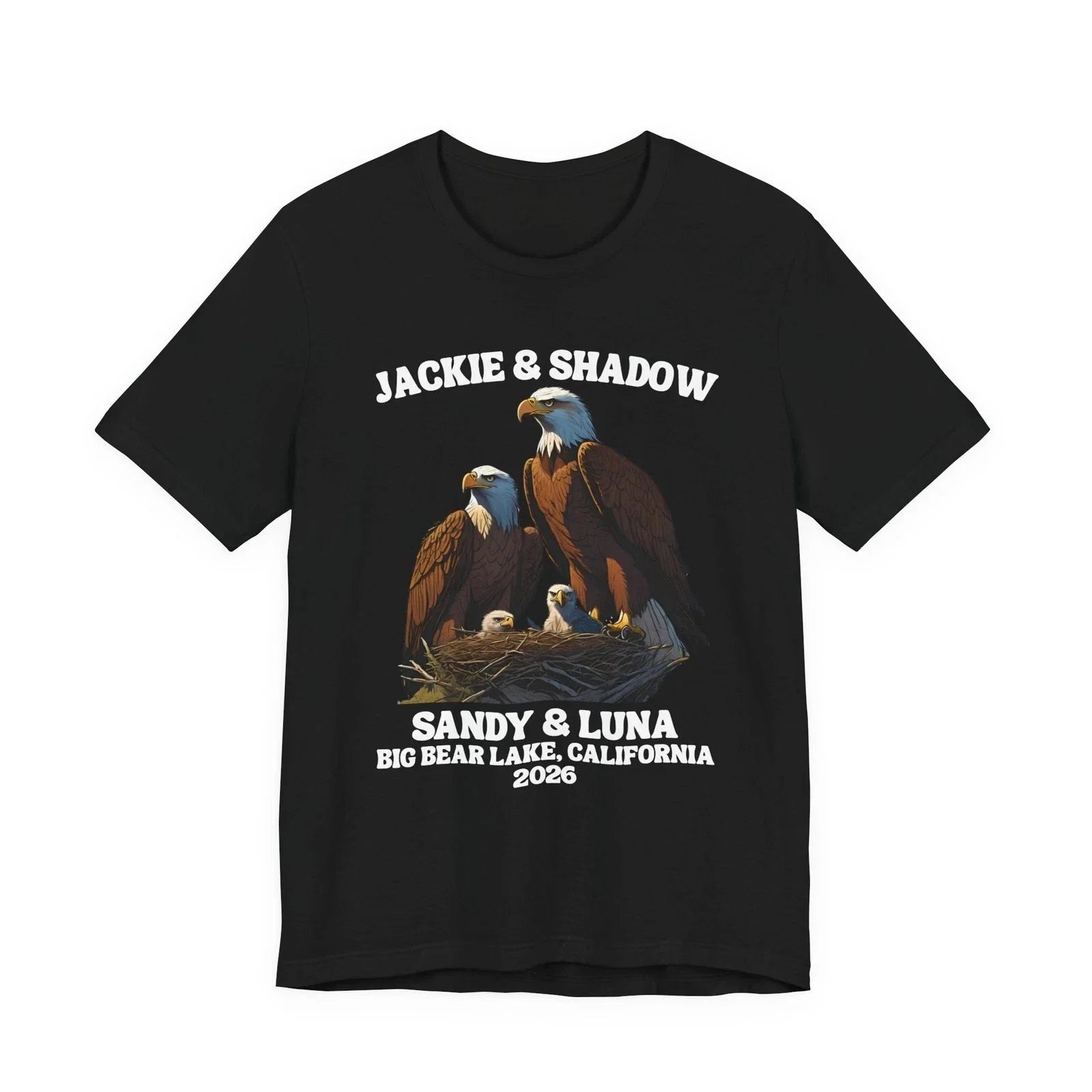 Jackie and Shadow Eagle T-Shirt Big Bear Lake California 2026 Sandy Luna Tee