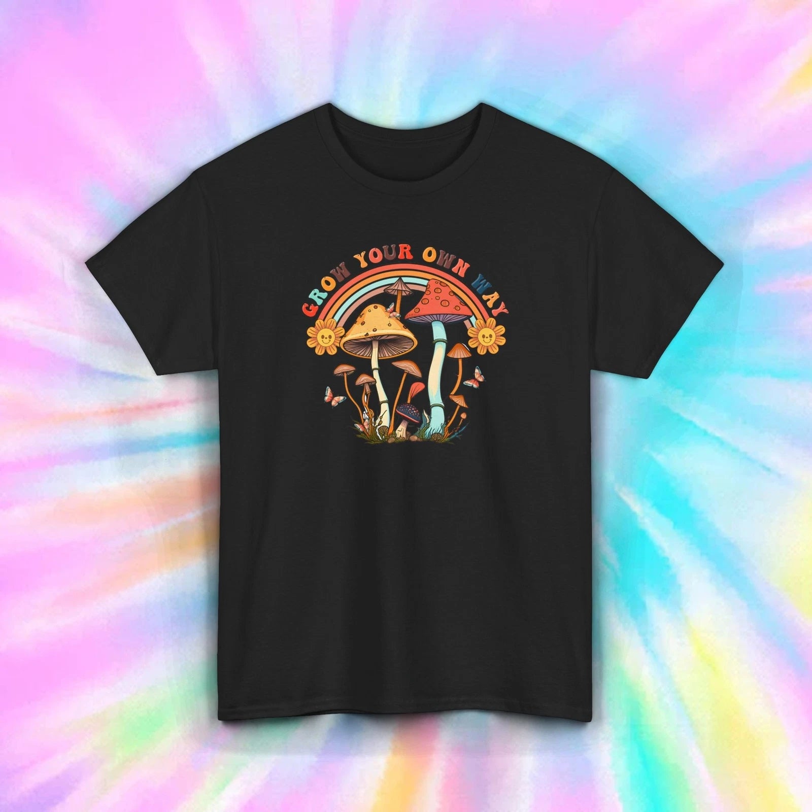Grow Your Own Way Shirt Hippie Mushroom Aesthetic Trippy S-5XL
