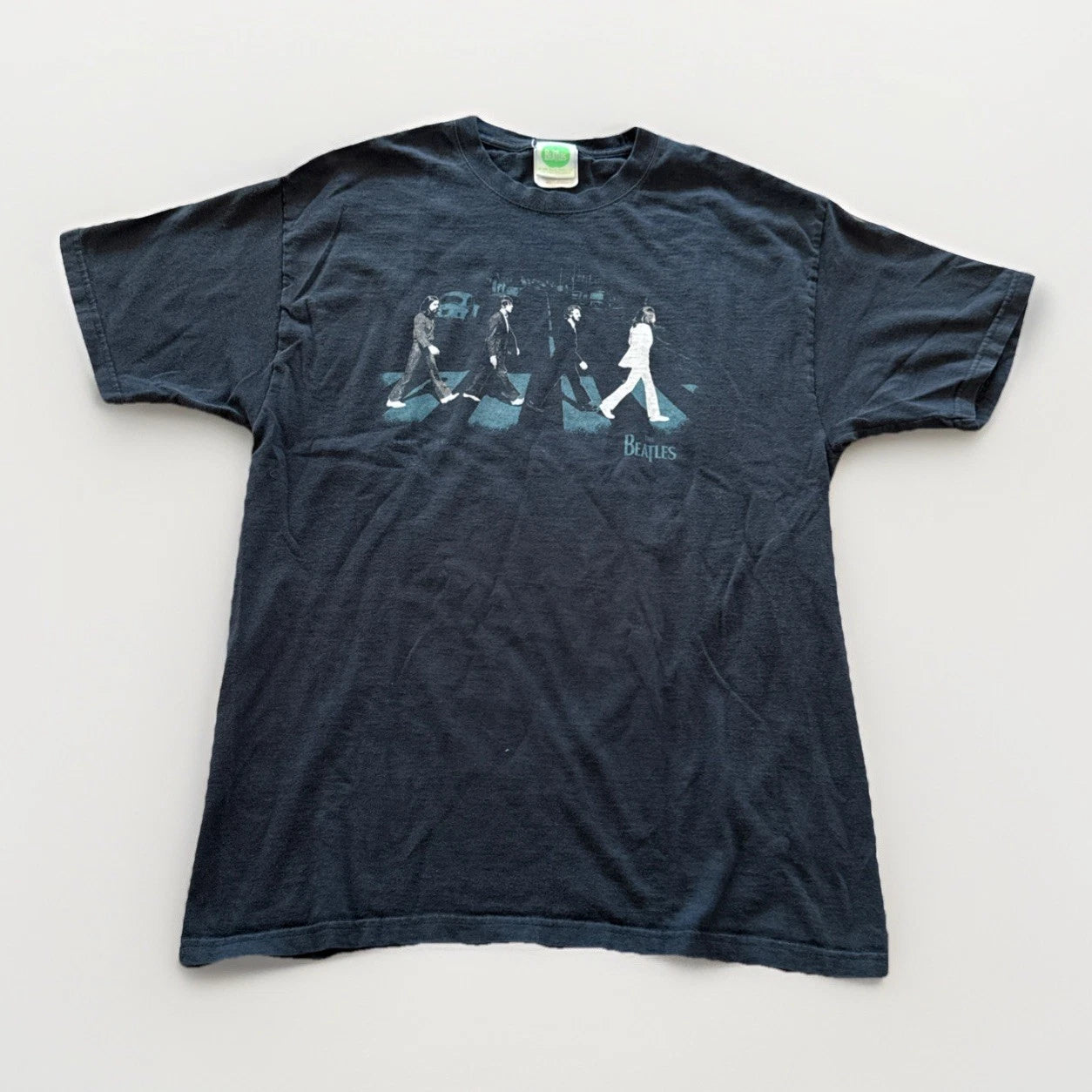 Vintage The Beatles Shirt Mens L Abbey Road Black Cotton Band Tee Y2k