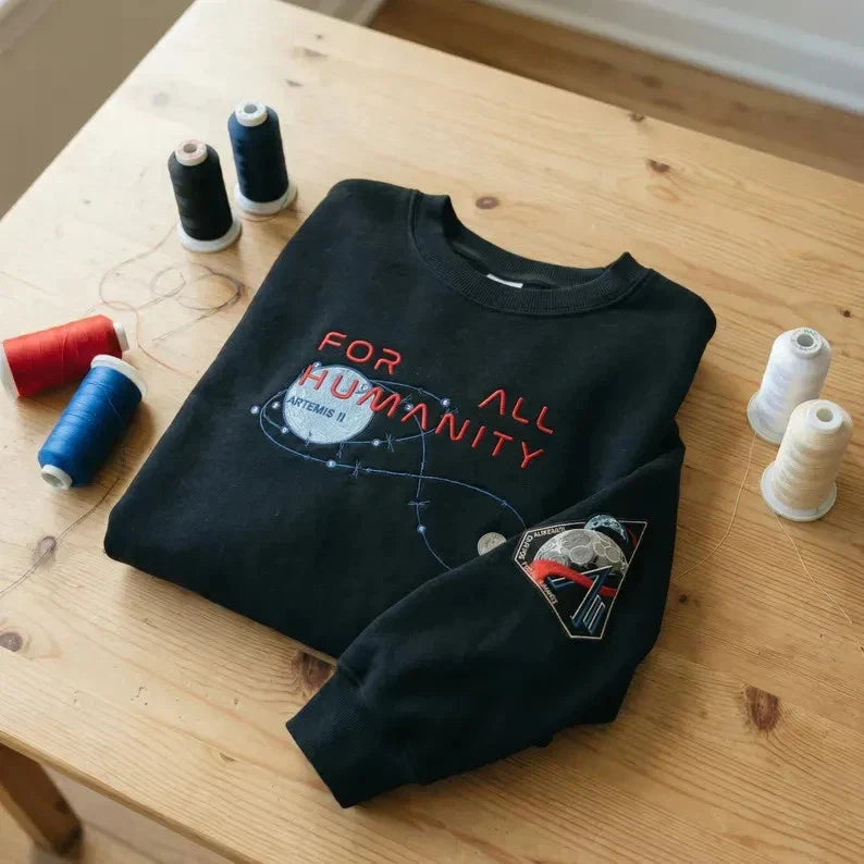 Artemis II Astronaut Embroidered Sweatshirt, Back To The Moon Space Mission