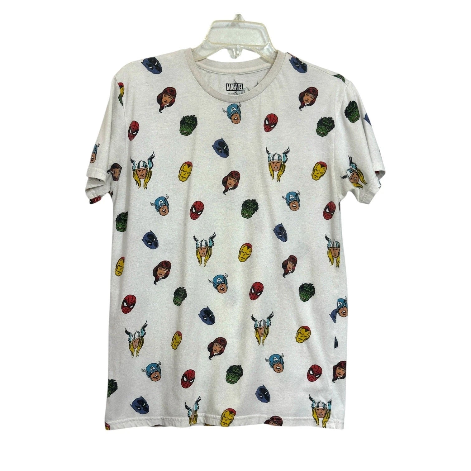 Marvel Superheroes All-Over Print T-Shirt M Pop Art
