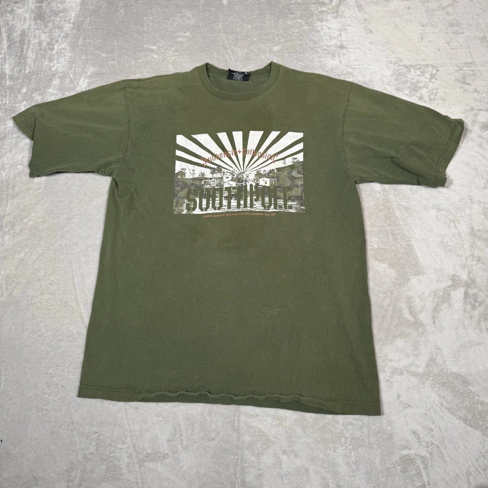 Southpole Shirt Mens 2XL Green Grunge Skater Military Graphic Y2K