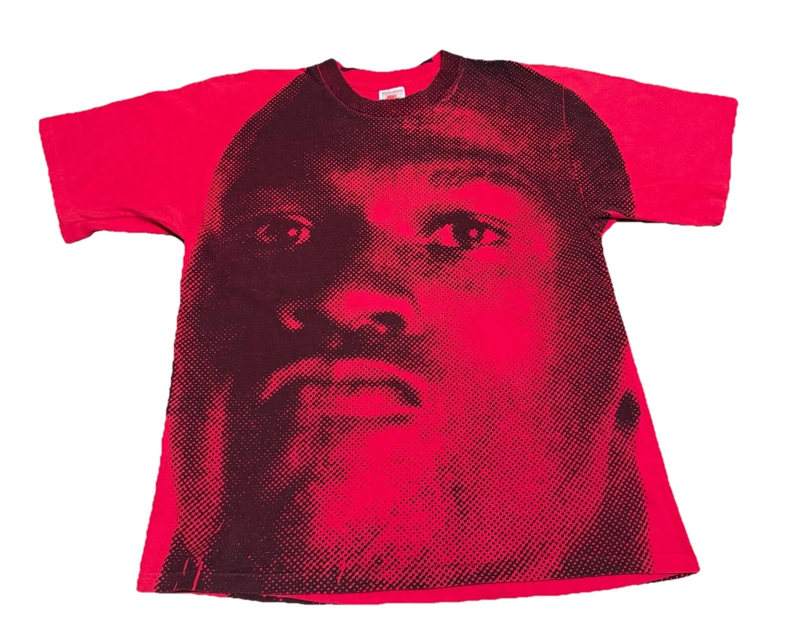 Vtg 90s Nike Michael Jordan Red Big Face Pixel Art Single Stitch T-Shirt USA M