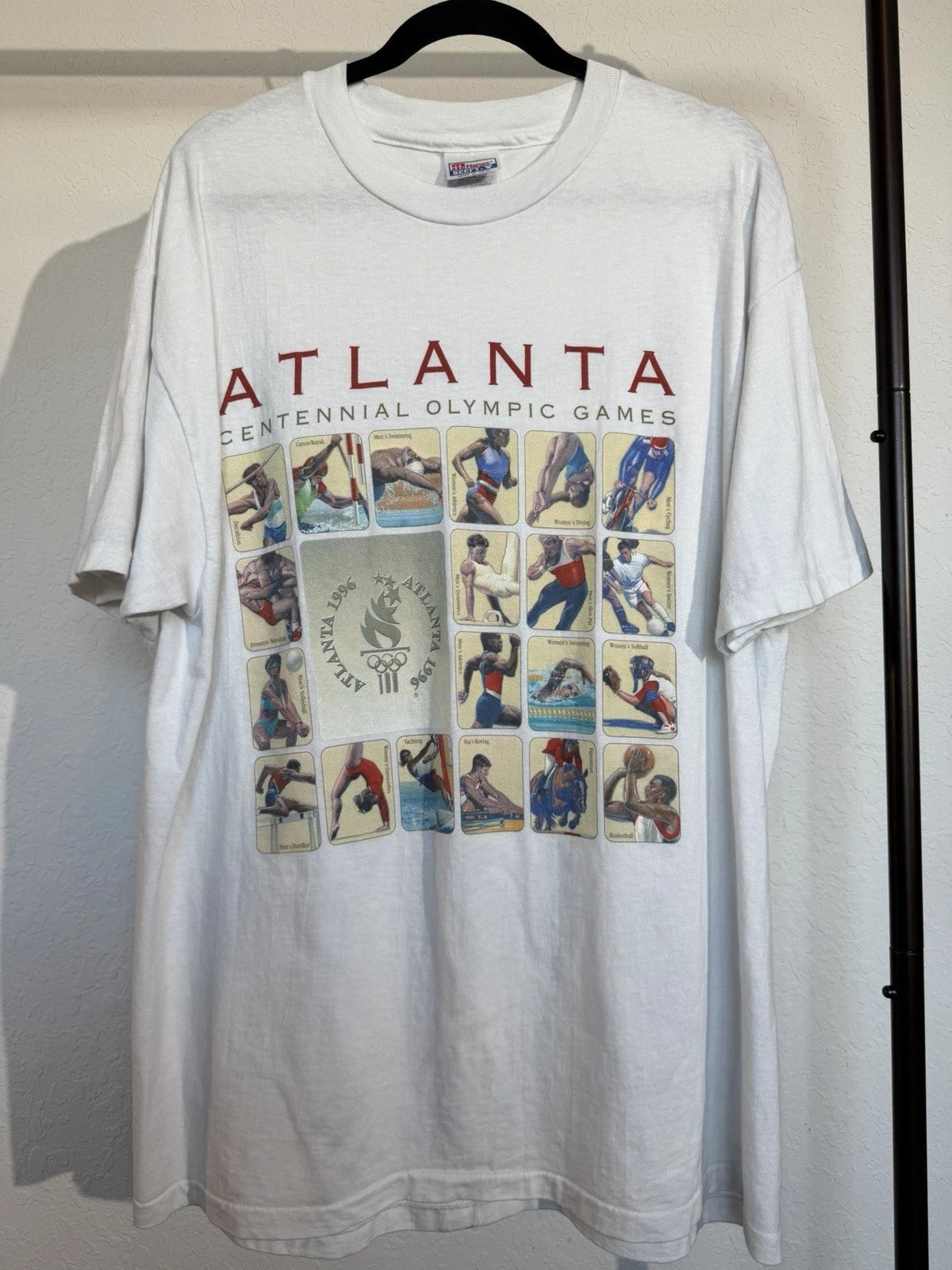 Vintage Olympics Shirt Mens XL Atlanta 1996 Single Stitch Sports Games 90s Torch