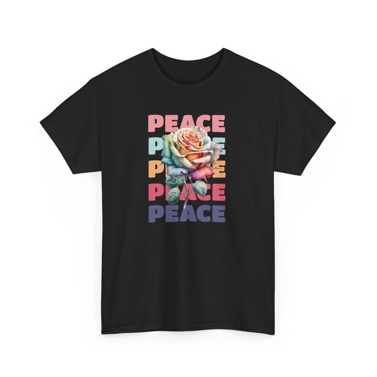 PEACE Unisex Graphic T-shirt, Boho Flowers Shirt, Floral Nature Shirt