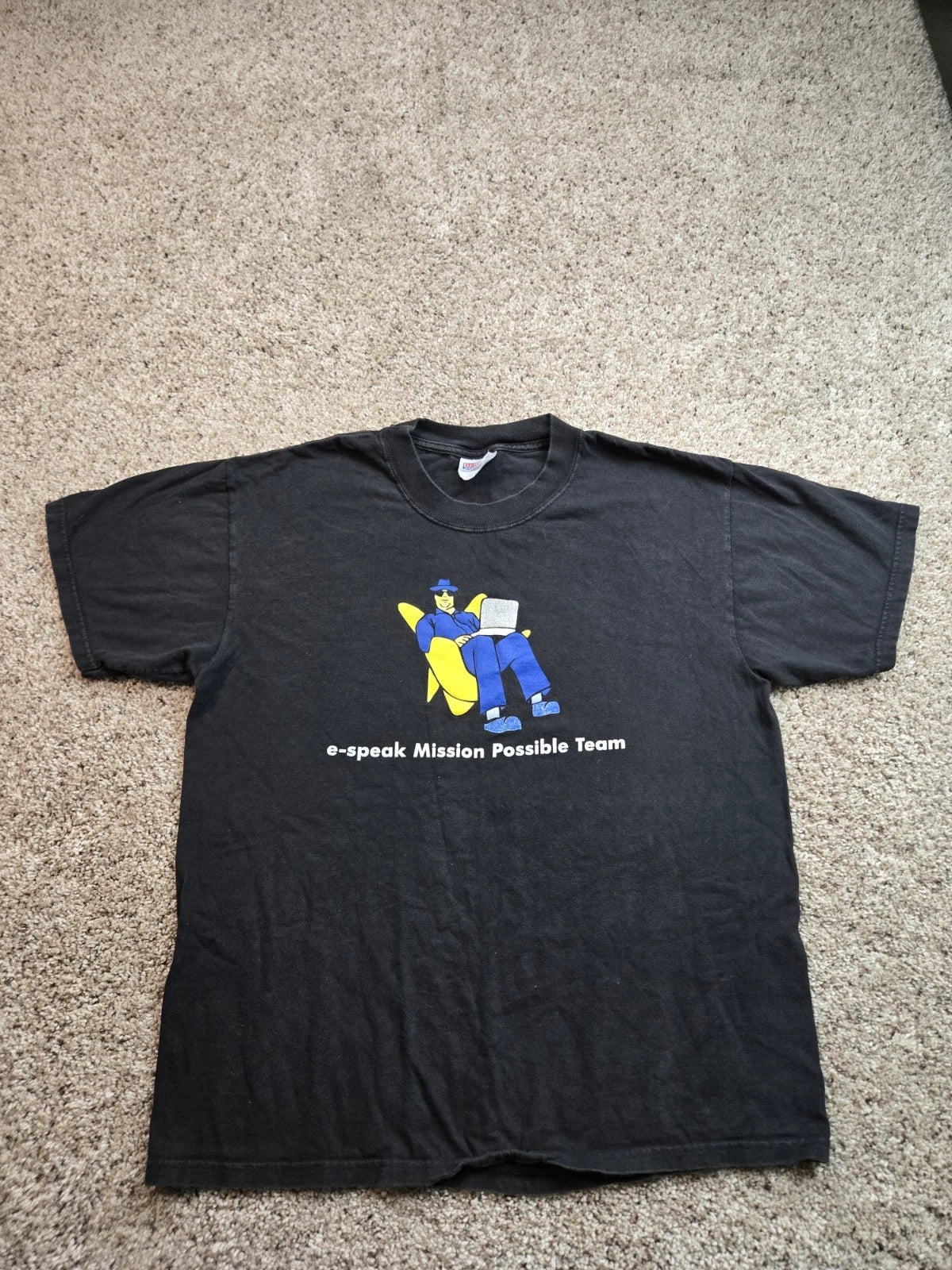 Vintage HP Hewlett Packard Shirt Mens Large Black HP Invent E-Speak Y2K
