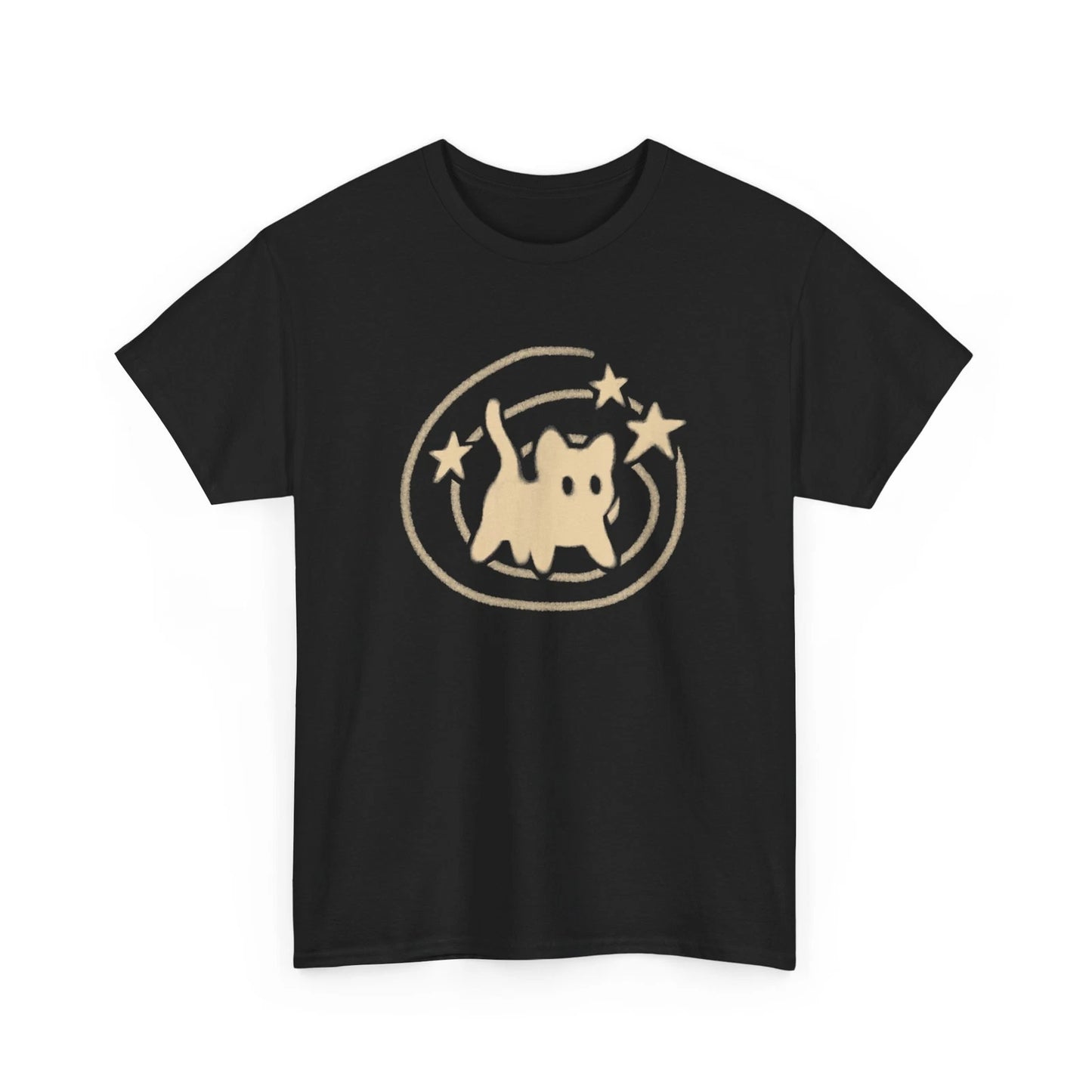 90s Y2K Scary Tomcat Cat is Scared under Starry Tail T-Shirt
