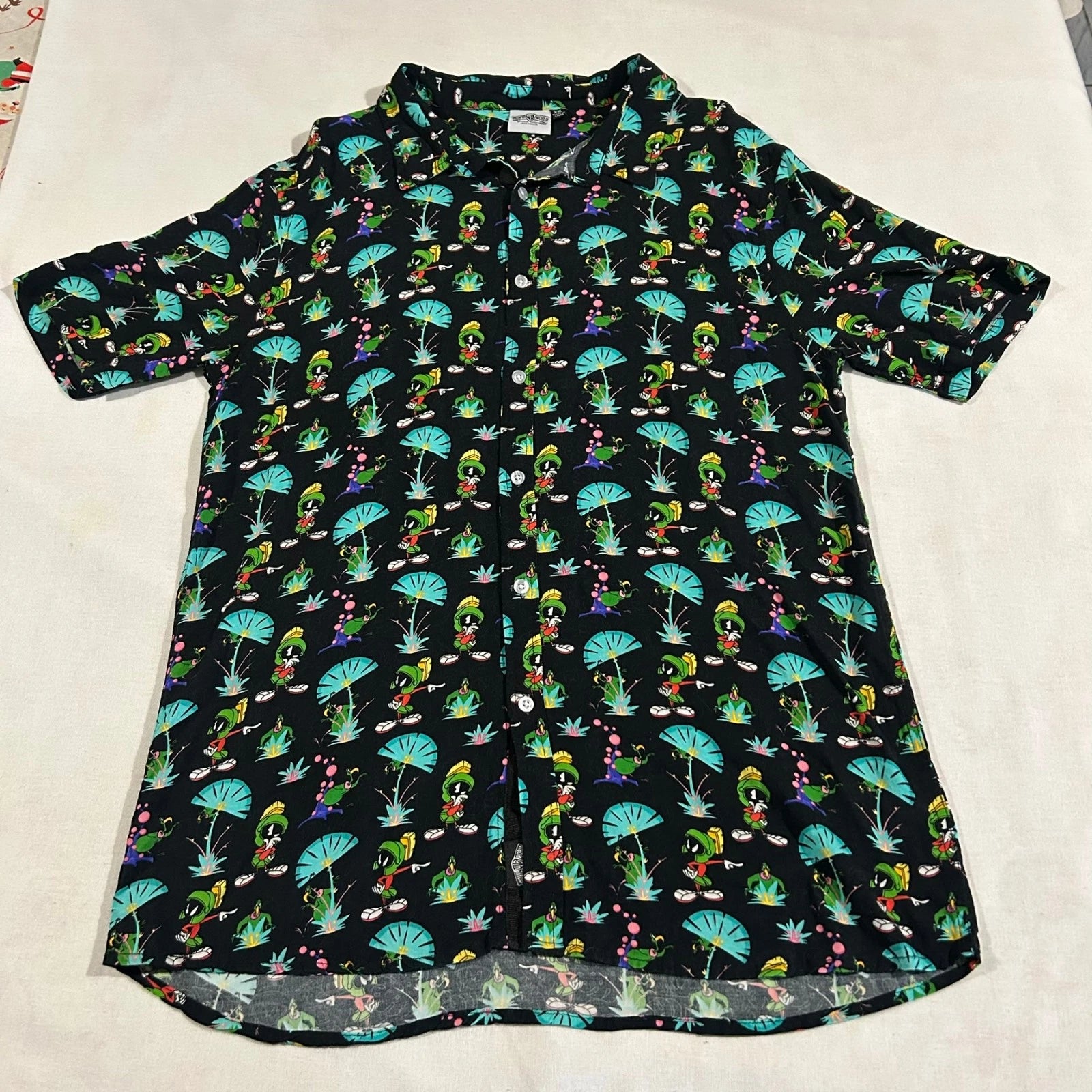 Marvin the Martian Looney Tunes  Movie World Button Up Shirt  Size XXL