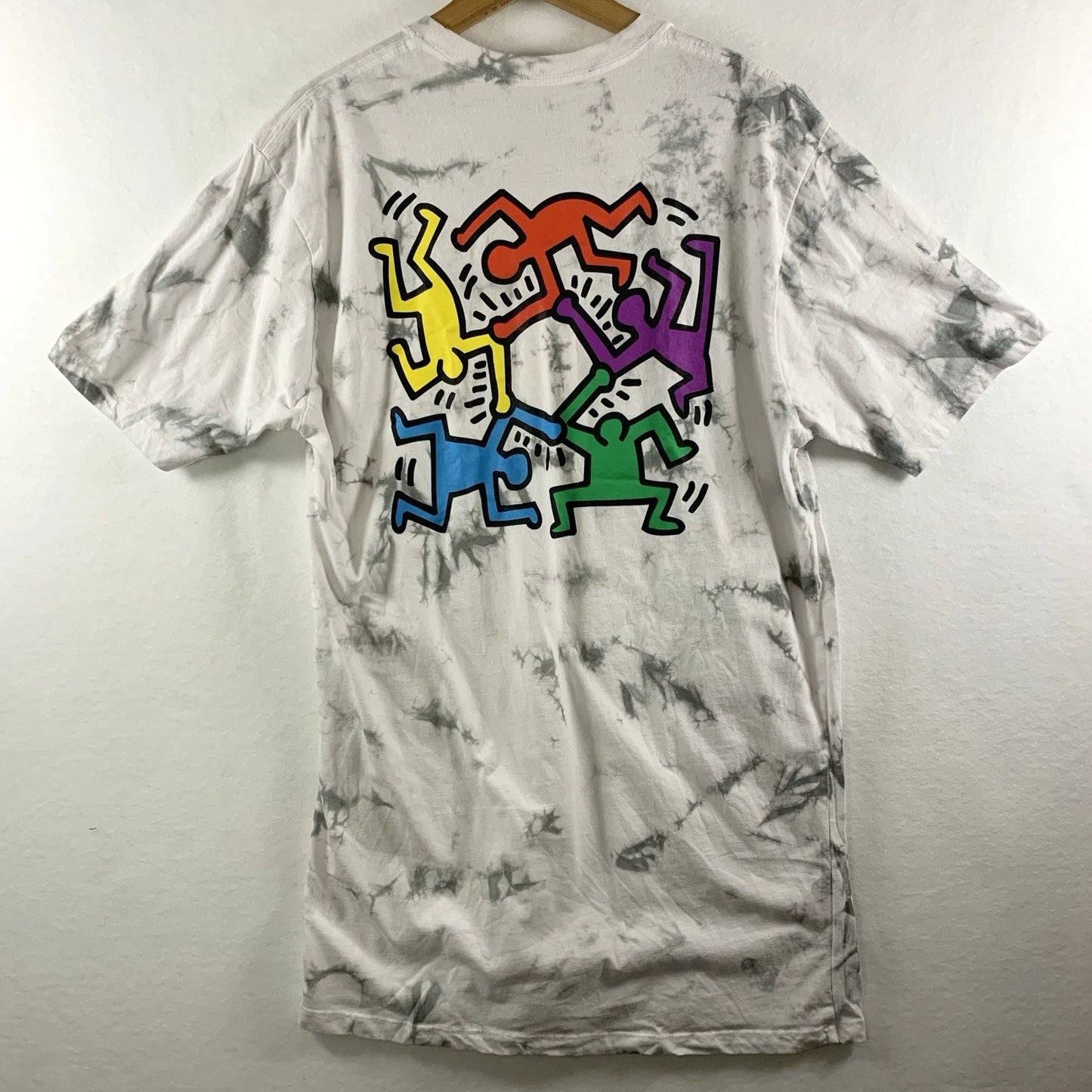 Keith Haring Licensed Mens T Shirt XL Dancing Figures Pride Tie Dye Pop Art